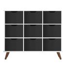 Nicho Organizador Retro Branco com 9 Gavetas Pretas