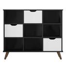 Nicho Organizador Retro Preto com 3 Gavetas Brancas
