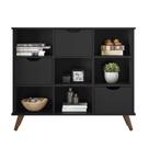 Nicho Organizador Retro Preto com 3 Gavetas Pretas