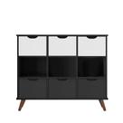 Nicho Organizador Retro Preto com 6 Gavetas Branco/Preto Nicho Organizador Retro Preto com 6 Gavetas Branco/Preto