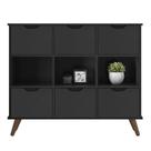Nicho Organizador Retro Preto com 6 Gavetas Pretas Nicho Organizador Retro Preto com 6 Gavetas Pretas