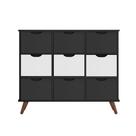 Nicho Organizador Retro Preto com 9 Gavetas Branco/Preto