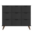 Nicho Organizador Retro Preto com 9 Gavetas Pretas