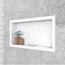 Nicho para Banheiro em Mármore Sintético Texturizado 60x30 Branco