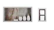 Nicho Para Banheiro Em Porcelanato E Porta Papel Higiênico Duplo - Kit com 2 peças (Pietra 60) Nicho Para Banheiro Em Porcelanato E Porta Papel Higiênico Duplo - Kit com 2 peças (Pietra 60)