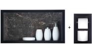 Nicho Para Banheiro Em Porcelanato E Porta Papel Higiênico Duplo - Kit com 2 peças (Preto) Nicho Para Banheiro Em Porcelanato E Porta Papel Higiênico Duplo - Kit com 2 peças (Preto)