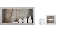 Nicho Para Banheiro Em Porcelanato e Porta Papel Higiênico - Kit com 2 peças (Pietra)