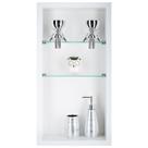 Nicho Para Banheiro Em Porcelanato Polido Com Prateleira De Vidro (Branco)