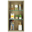 Nicho Para Banheiro Em Porcelanato Polido Com Prateleira De Vidro (Cardigan Lux)