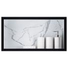 Nicho Para Banheiro Em Porcelanato Polido Porta Shampoo Sabonete 61x31x11 cm Carrara Com Bordas Preto