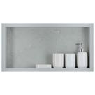 Nicho Para Banheiro Em Porcelanato Polido Porta Shampoo Sabonete Organizador 60x30x11cm Cinza Claro