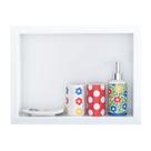 Nicho Para Banheiro Em Porcelanato Polido Porta Shampoo Sabonete Organizador - Branco 40