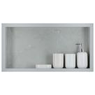 Nicho Para Banheiro Em Porcelanato Polido Porta Shampoo Sabonete Organizador (Cinza Claro 60cm)