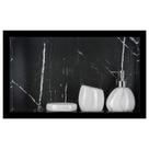Nicho Para Banheiro Em Porcelanato Polido Porta Shampoo Sabonete Organizador - Preto Venato 50cm