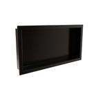 Nicho para Banheiro Prateleira com borda Embutir 33x63 Suporte shampoo - Preto