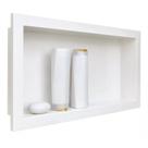 Nicho Plastico Branco de Embutir na Parede Banheiro Cozinha 30x40 - Metasul