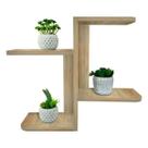 Nicho Prateleira De Parede Flutuante Suspensa Organizadora Decorativa Multiuso Moderna Em Madeira Stair