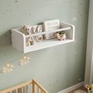 Nicho Prateleira Parede Mdf 32cm Porta Livros Infantil Bebê Quarto Brinquedos Decorativo - Branco