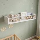 Nicho Prateleira Parede Mdf 62cm Porta Livros Infantil Bebê Quarto Brinquedos Decorativo - Branco