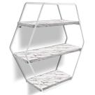 Nicho Prateleira Parede Tripla Evale Para Decoração Industrial Branco/Vulcano Nicho Prateleira Parede Tripla Evale Para Decoração Industrial Branco/Vulcano