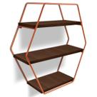 Nicho Prateleira Parede Tripla Evale Para Decoração Industrial Cobre/Villandry Nicho Prateleira Parede Tripla Evale Para Decoração Industrial Cobre/Villandry