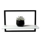 Nicho Prateleira Quadro Vertical Metal Madeira 40x28
