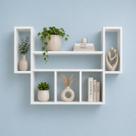 Nicho Prateleira Suspensa MDF Branco 80x90x15cm Parede Sala Quarto Nicho Prateleira Suspensa MDF Branco 80x90x15cm Parede Sala Quarto