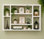 Nicho Prateleira Suspensa MDF Branco 80x90x18cm para Sala e Quarto Decorativo multifuncional Sinanue Nicho Prateleira Suspensa MDF Branco 80x90x18cm para Sala e Quarto Decorativo multifuncional Sinanue