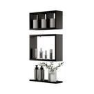 Nicho Prateleiras Decorativa 40x12cm Eze Preto para Banheiro