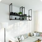 Nicho Preto Prateleira Suspensa Teto Sala Preta 80cm