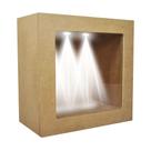Nicho Quadrado Duplo com Led 24x24x12 Mdf Madeira