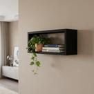 Nicho Retangular 50x25 Preto MDF Decoração Sala Quarto Cozinha Banheiro