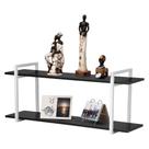Nicho Sala e Quarto Branco Com Prateleiras Preto 80cm