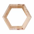 Nicho Sextavado Colmeia Madeira Pinus Maciça 38x44x12cm Decorativo Parede Suporte Para Vasos