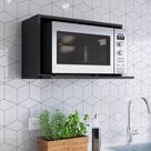 Nicho Suspenso para Microondas ou Forno Elétrico Preto Lilies Móveis Nicho Suspenso para Microondas ou Forno Elétrico Preto Lilies Móveis