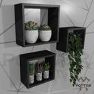 Nichos kit 3 peças 30x30 25x25 20x20 MDF Branco ou Preto Decora organiza
