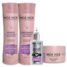 NICK VICK Liso Extr Shampoo Cond Máscara e Fluido Acelerador