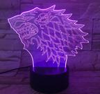Night Light 3D LED Games Of Thrones Color Changing para crianças