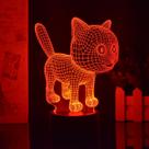Night Light Cartoon Anime Pet Cat Acrylic 3D com controle remoto
