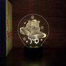 Night Light Christmas Bells 3D com mudança de cor LED para crianças