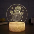 Night Light Christmas Snowman 3D LED que muda de cor para crianças
