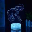Night Light Elephant 3D com controle remoto 16 cores para crianças
