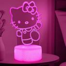 Night Light sunduck Pink Kawaii Kitty 3D com controle com fio