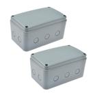 Nineleaf Kit com 2 Caixas de Passagem em Plástico ABS à Prova de Poeira e Água IP66 para Uso Externo, Gabinete Elétrico Universal Cinza 181 x 111 x 100 mm, compatível com prensa-cabos de 20 mm Nineleaf Kit com 2 Caixas de Passagem em Plástico ABS à Prova de Poeira e Água IP66 para Uso Externo, Gabinete Elétrico Universal Cinza 181 x 111 x 100 mm, compatível com prensa-cabos de 20 mm