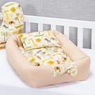 Ninho de Berço Redutor Rolinho 4 peças Safari Bege Bichinhos Menino Menina Ninho de Berço Redutor Rolinho 4 peças Safari Bege Bichinhos Menino Menina