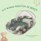 Ninho Trança com Mosquiteiro Travesseiro 100% Algodão Verde Musgo
