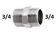 Niple Duplo Conexão De Metal 3/4 X 3/4 Cromado Rosca Externa