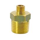 Niple Duplo Latão Redução 1/2" NPT x 1/8" NPT Macho