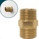 Niple Sextavado ½ Polegada Latão Rosca Macho Conector Encanamento Hidráulico Adaptador Niple Duplo BSP Macho x Macho