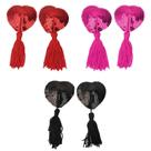 Nipple Cover Coração com Lantejoulas e Pom Pom - Acessório Sexy